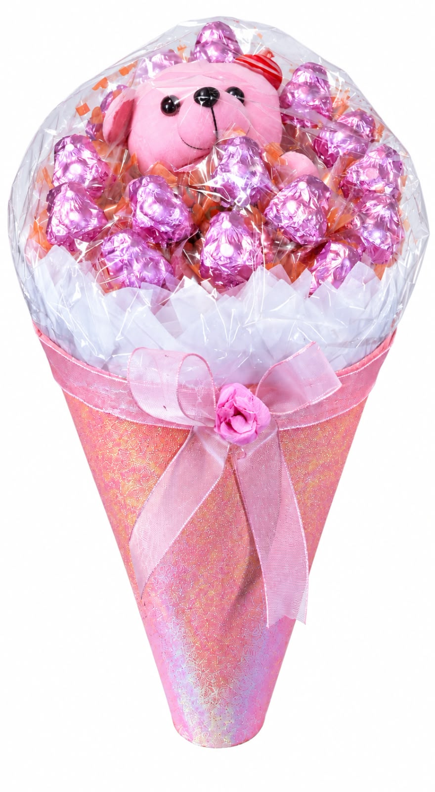 Pink teddy chocolate cone