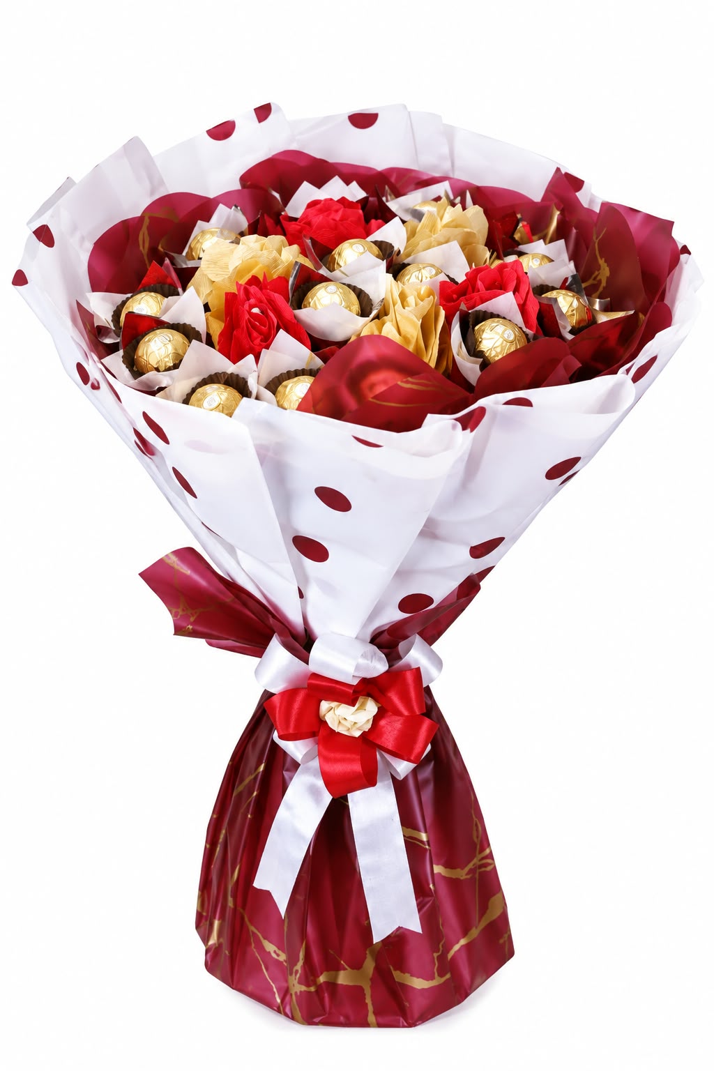Red and gold Ferrero bouquet