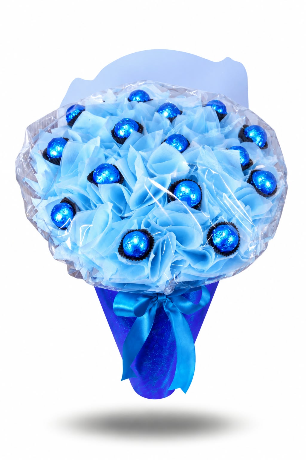 Sky blue chocolate cone bouquet