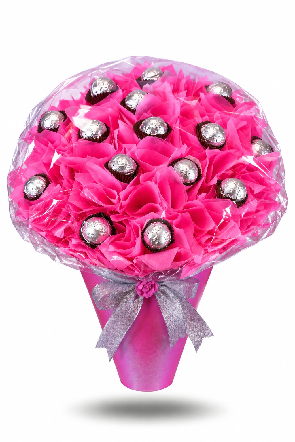 Hot pink silver chocolate bouquet