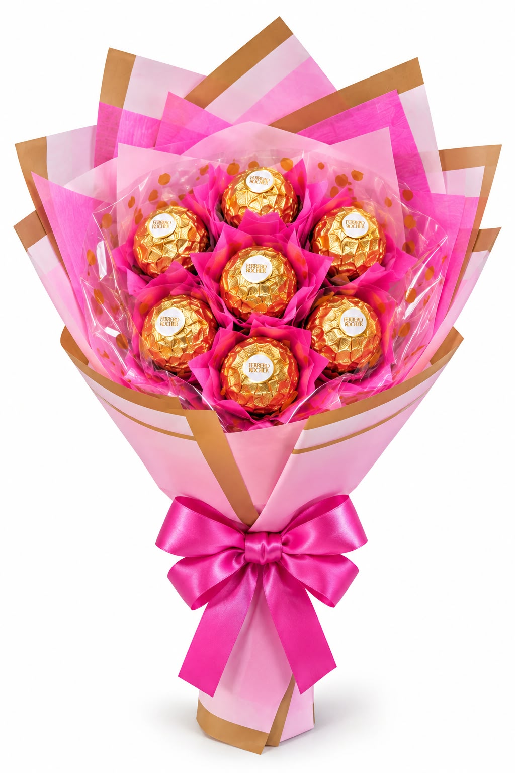 Mini pink Ferrero Rocher bouquet