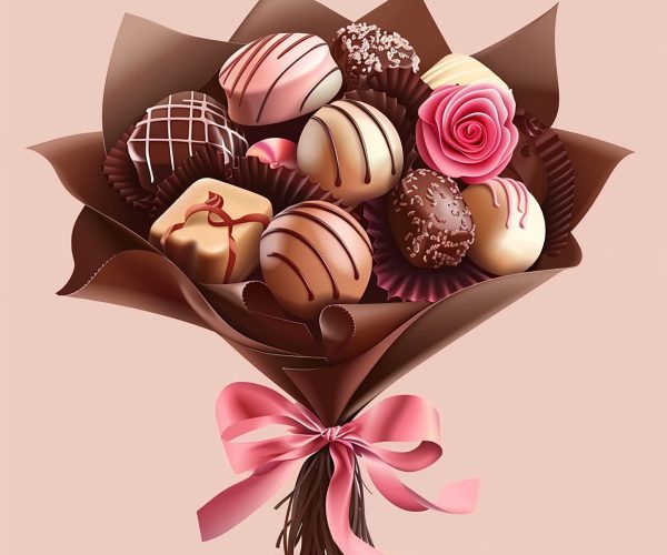 create-pretty-bouquet-chocolates-3d-vector